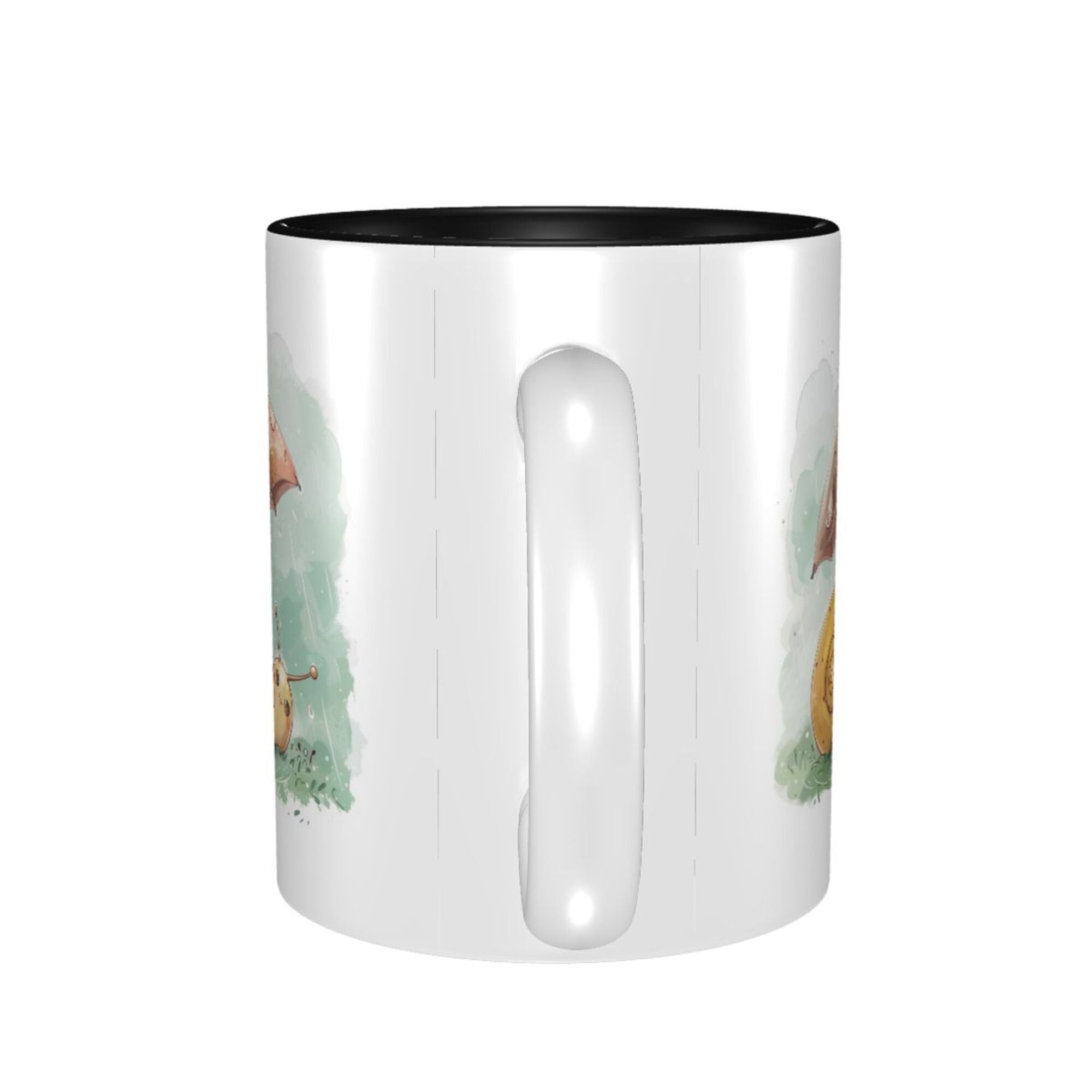 Charming Snail in the Rain Ceramic Mug – Classic Black Inner Glaze, Cozy Moments (8.4cm x 9.5cm)