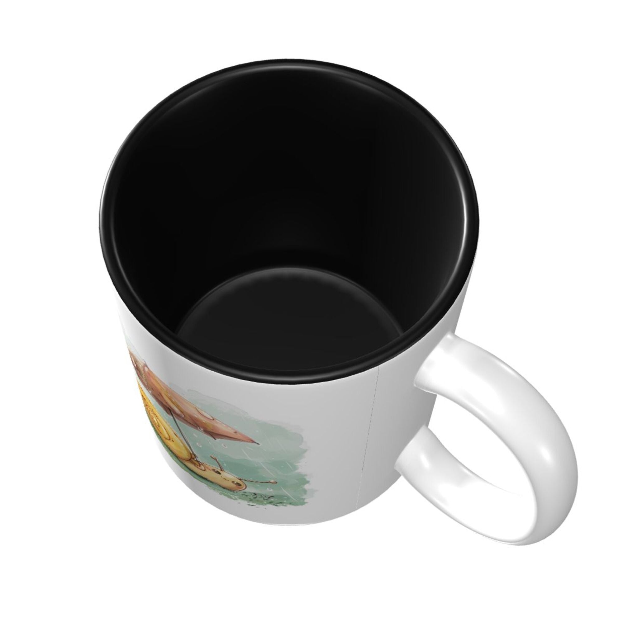 Charming Snail in the Rain Ceramic Mug – Classic Black Inner Glaze, Cozy Moments (8.4cm x 9.5cm)