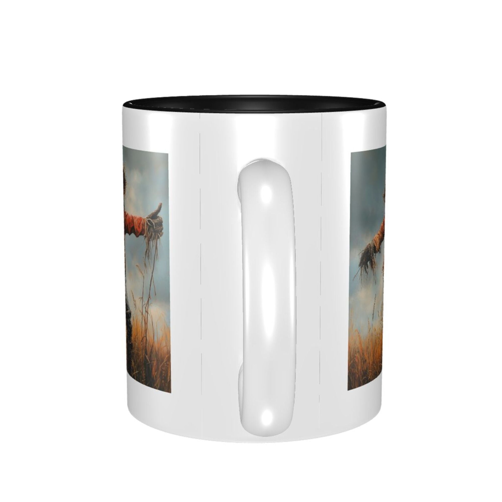 Black Inner Glaze Vintage Scarecrow Ceramic Mug | Rustic Farmhouse Style | 8.4cm x 9.5cm